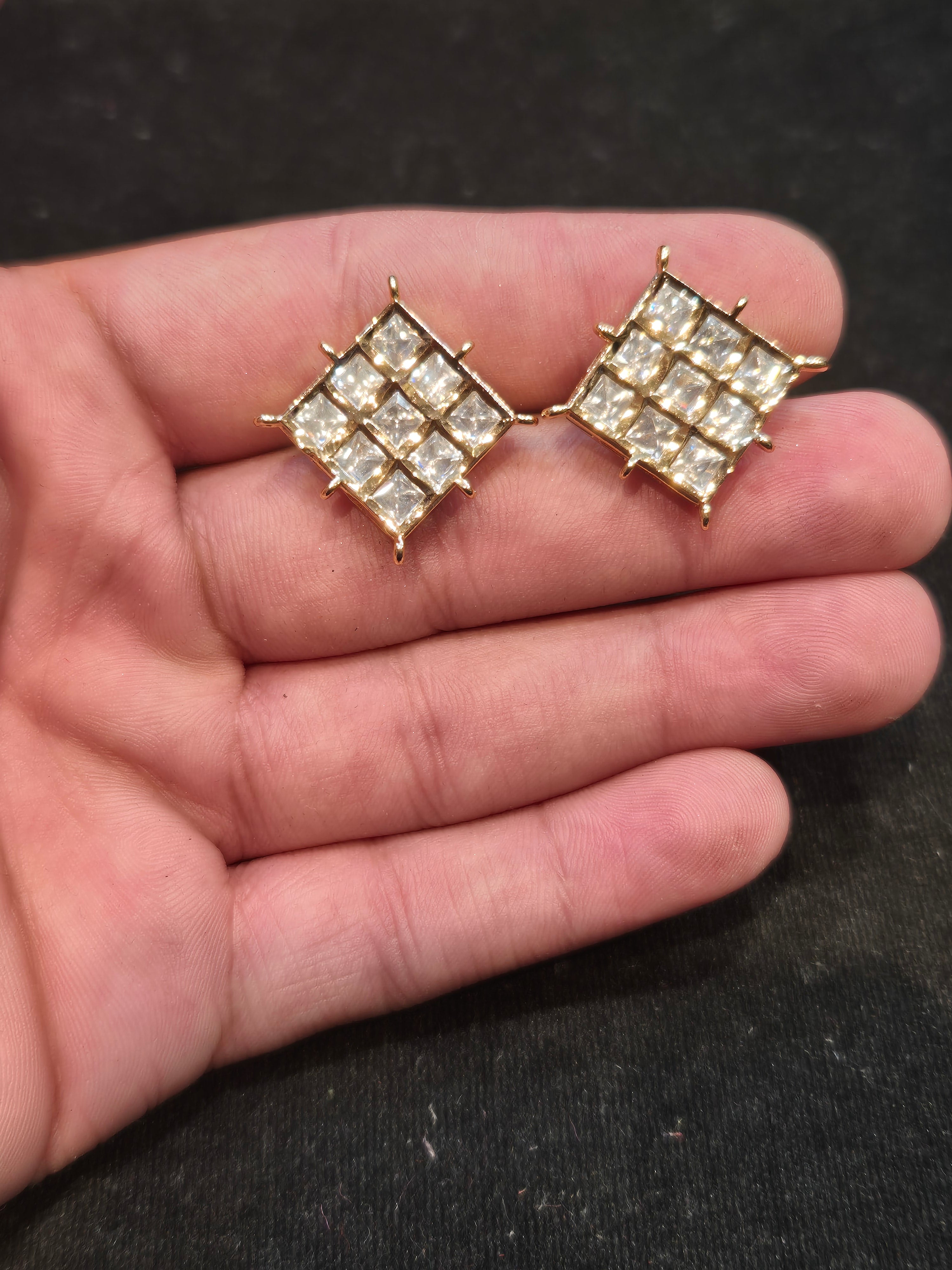 Polki tops 18k gold platted || 1 pair pack ||