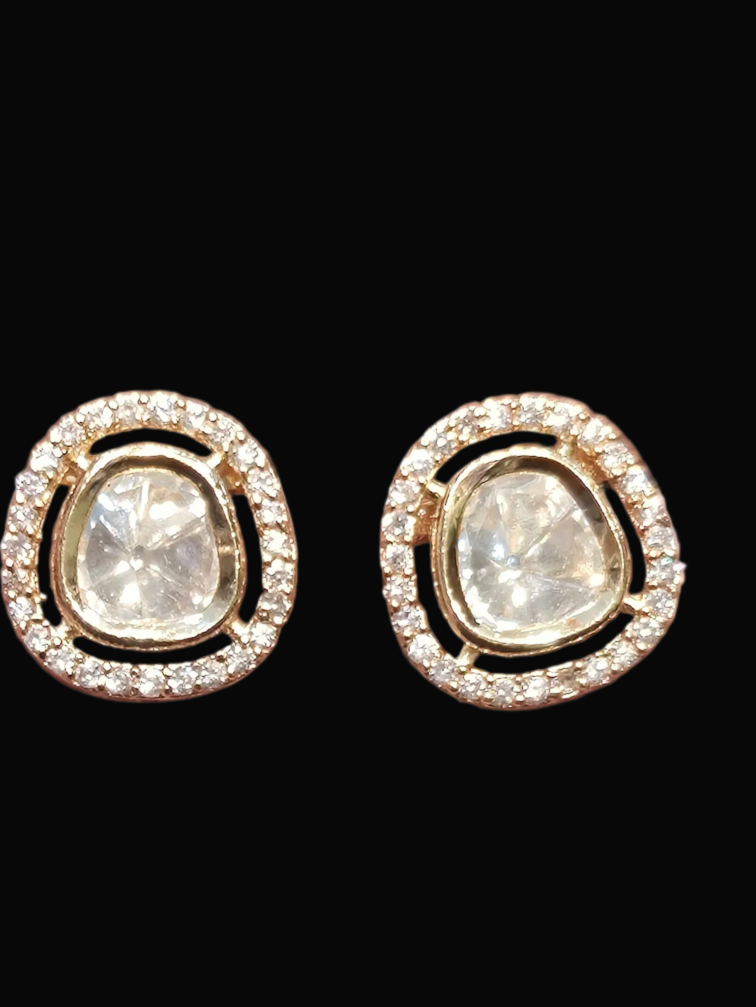 Polki tops 18k gold platted|| 1 pair pack||