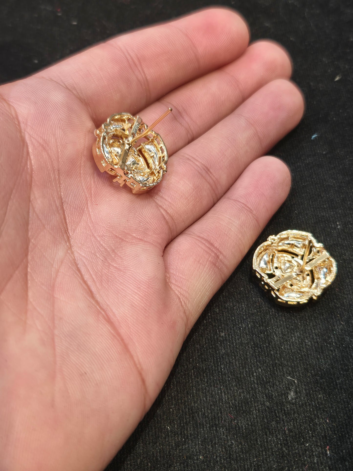 Polki tops 18k gold platted||1 pair pack||