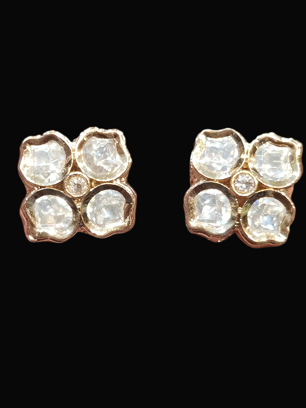 Polki tops 18k gold platted||1 pair pack||