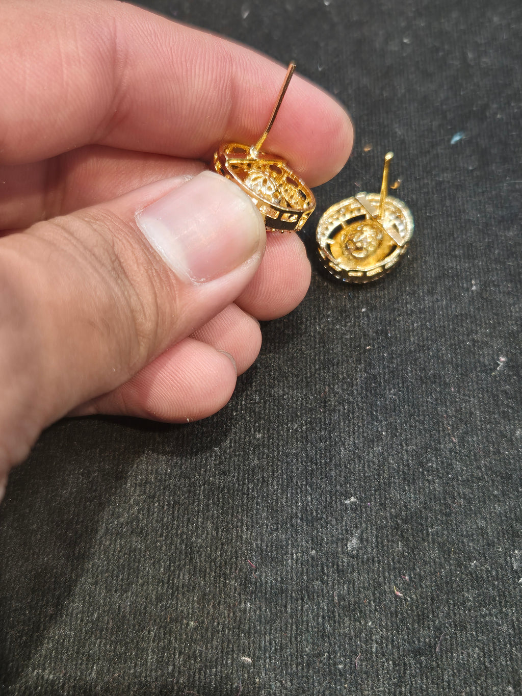 Polki tops 18k gold platted || 1 pair pack||