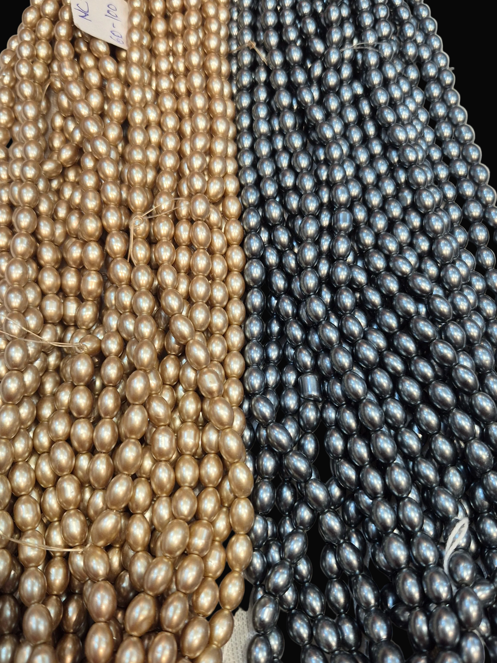 Big oval glass beads || 1 Mala and 6 Mala pack ||