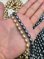 Big oval glass beads || 1 Mala and 6 Mala pack ||