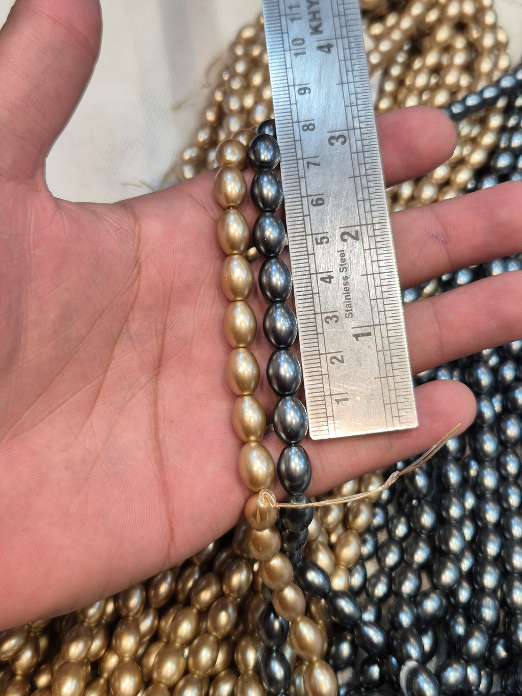 Big oval glass beads || 1 Mala and 6 Mala pack ||