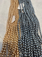 Small oval glass beads || 1 Mala and 6 Mala pack ||