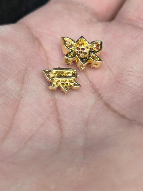 Ad brass Kundan|| 1 piece pack and ||6 pieces pack||