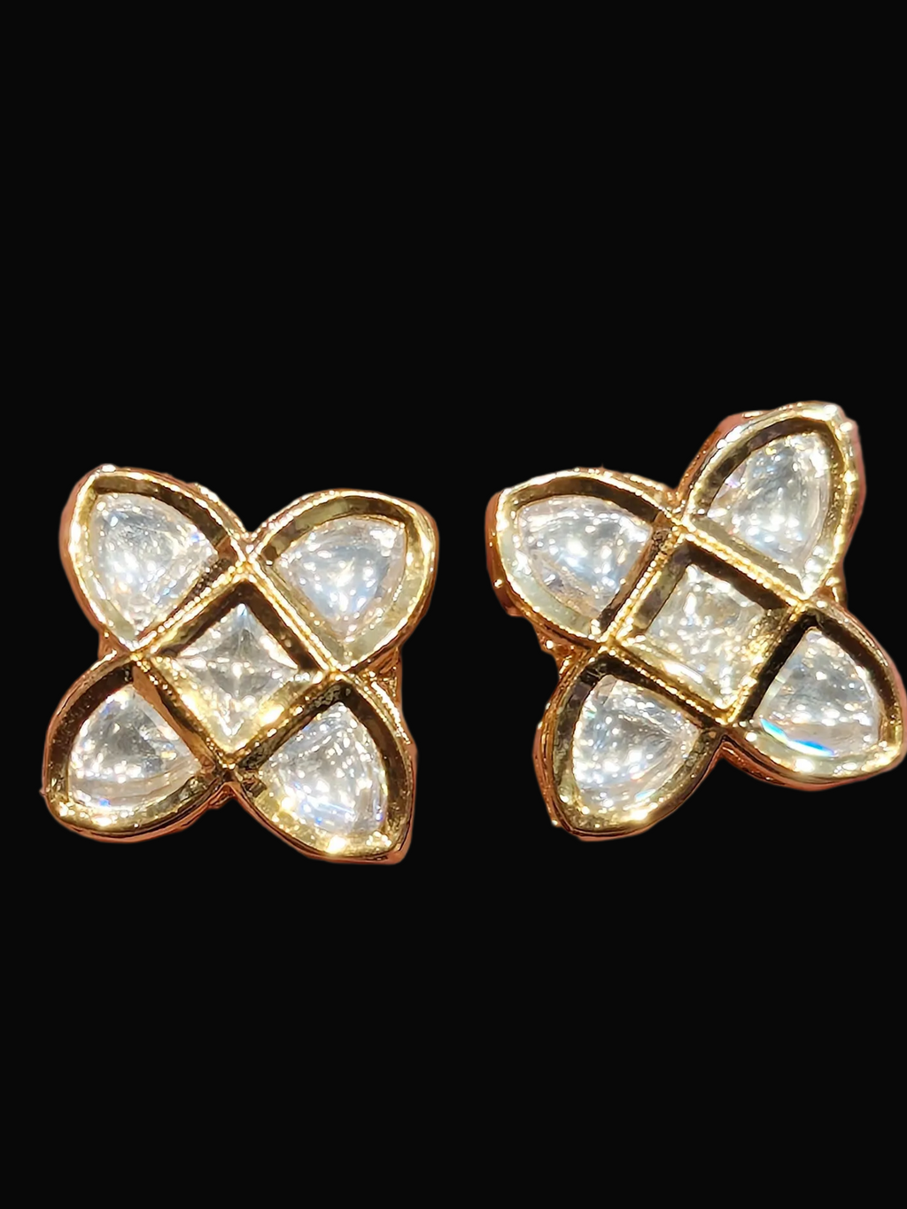 Polki tops 18k gold platted || 1 pair pack ||