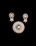 Moissanite pendant earring set || 1 set packing ||