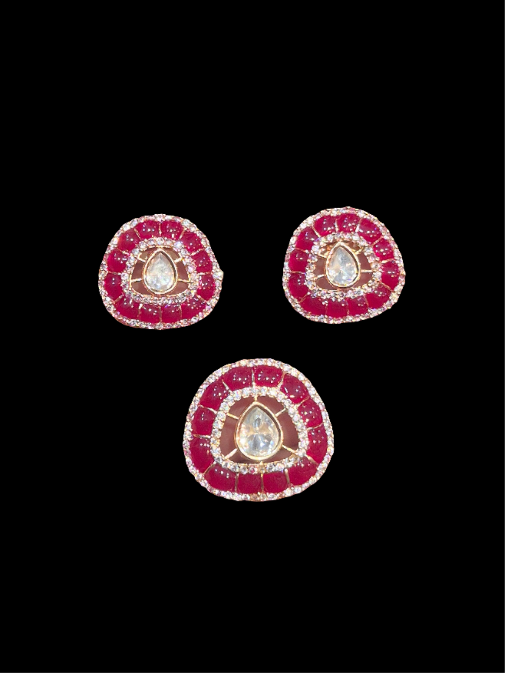 Moissanite pendant earring set || 1 set packing ||