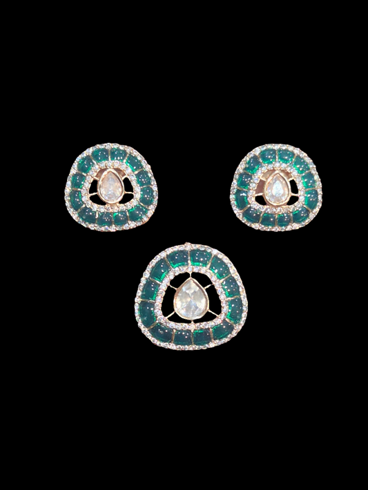 Moissanite pendant earring set || 1 set packing ||