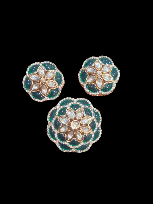Moissanite pendant earring set || 1 set packing ||