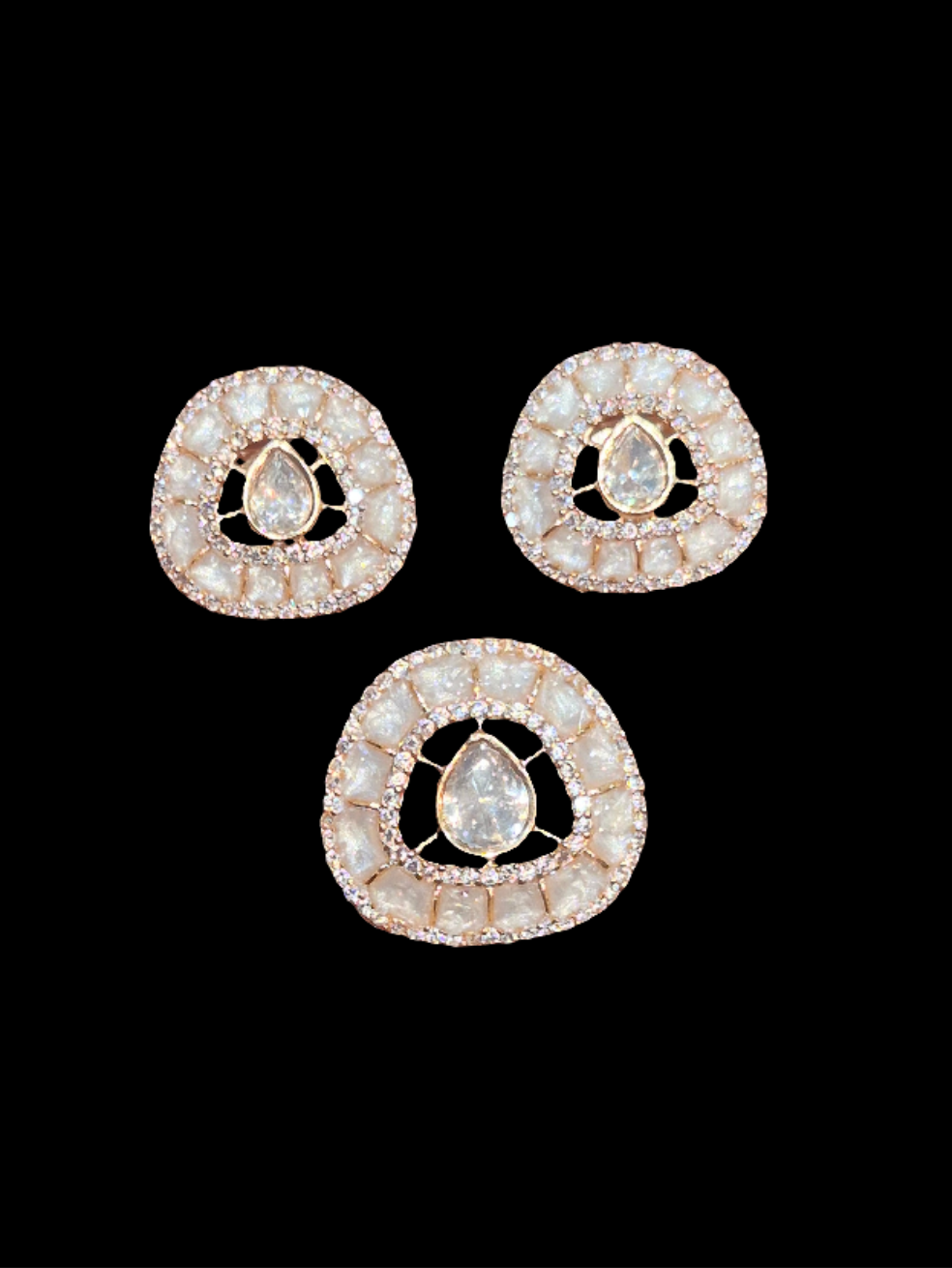 Moissanite pendant earring set || 1 set packing ||