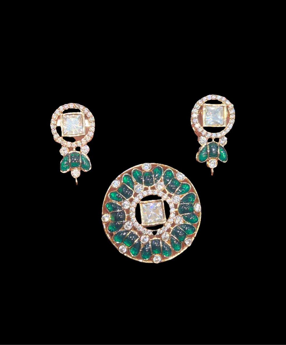 Moissanite pendant earring set || 1 set pack ||