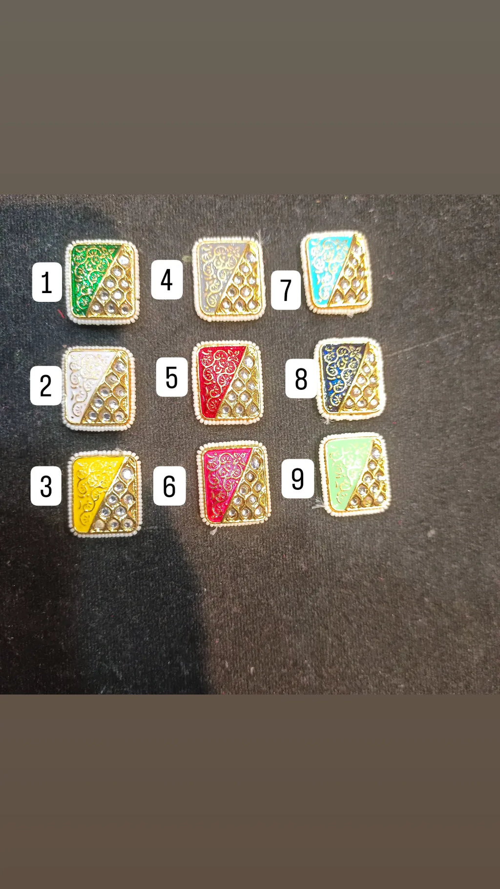 Meena kundan || 1 pcs end 6 pcs back