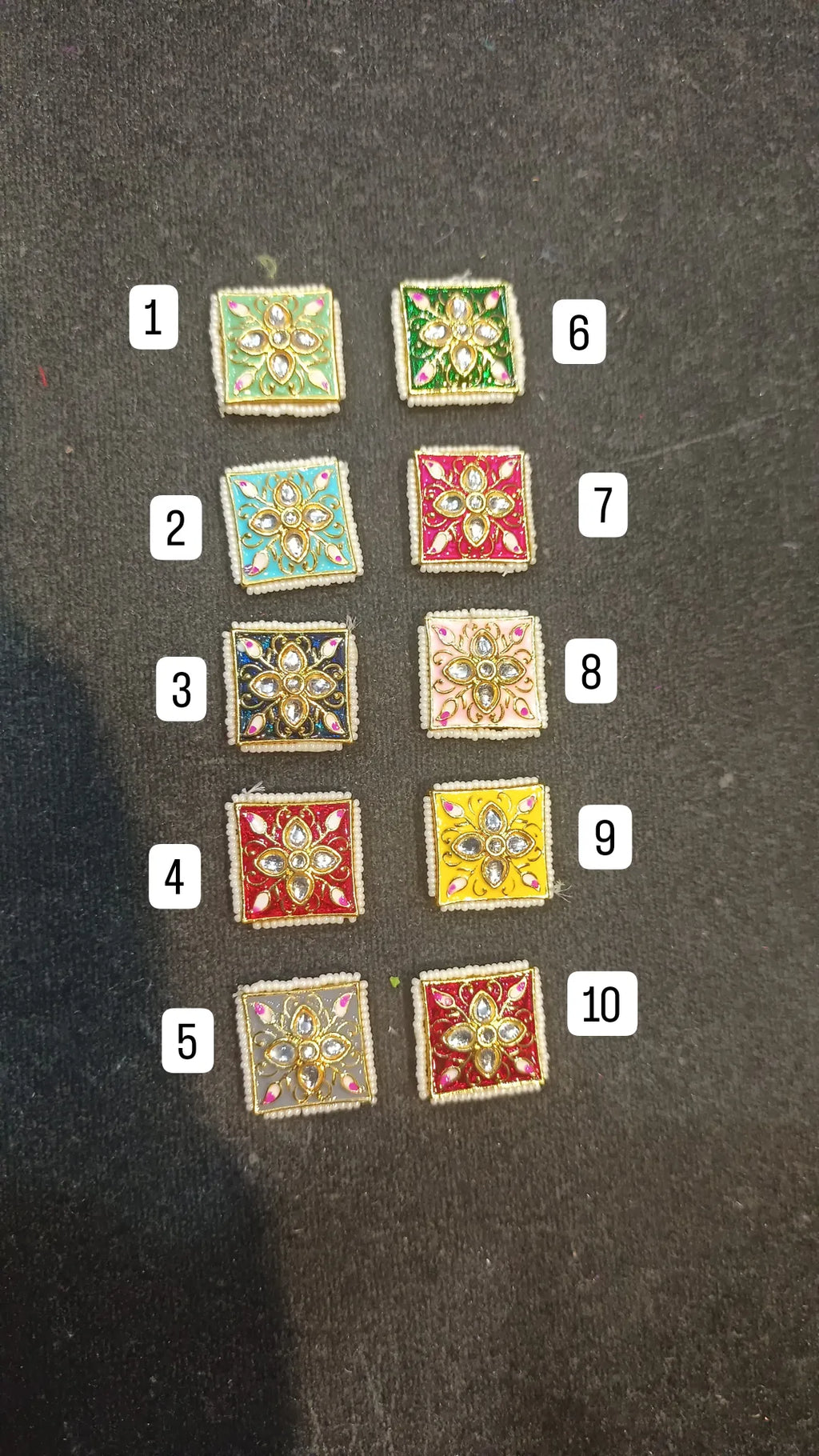 Meena kundan || 1- 6 pcs packing || anti tarnish ||