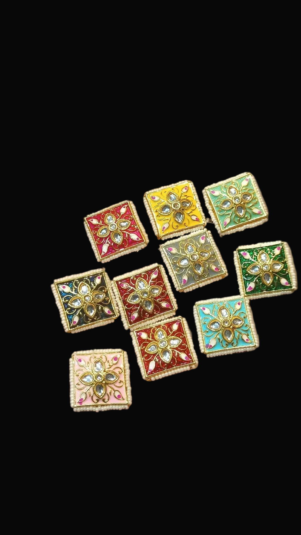 Meena kundan || 1- 6 pcs packing || anti tarnish ||