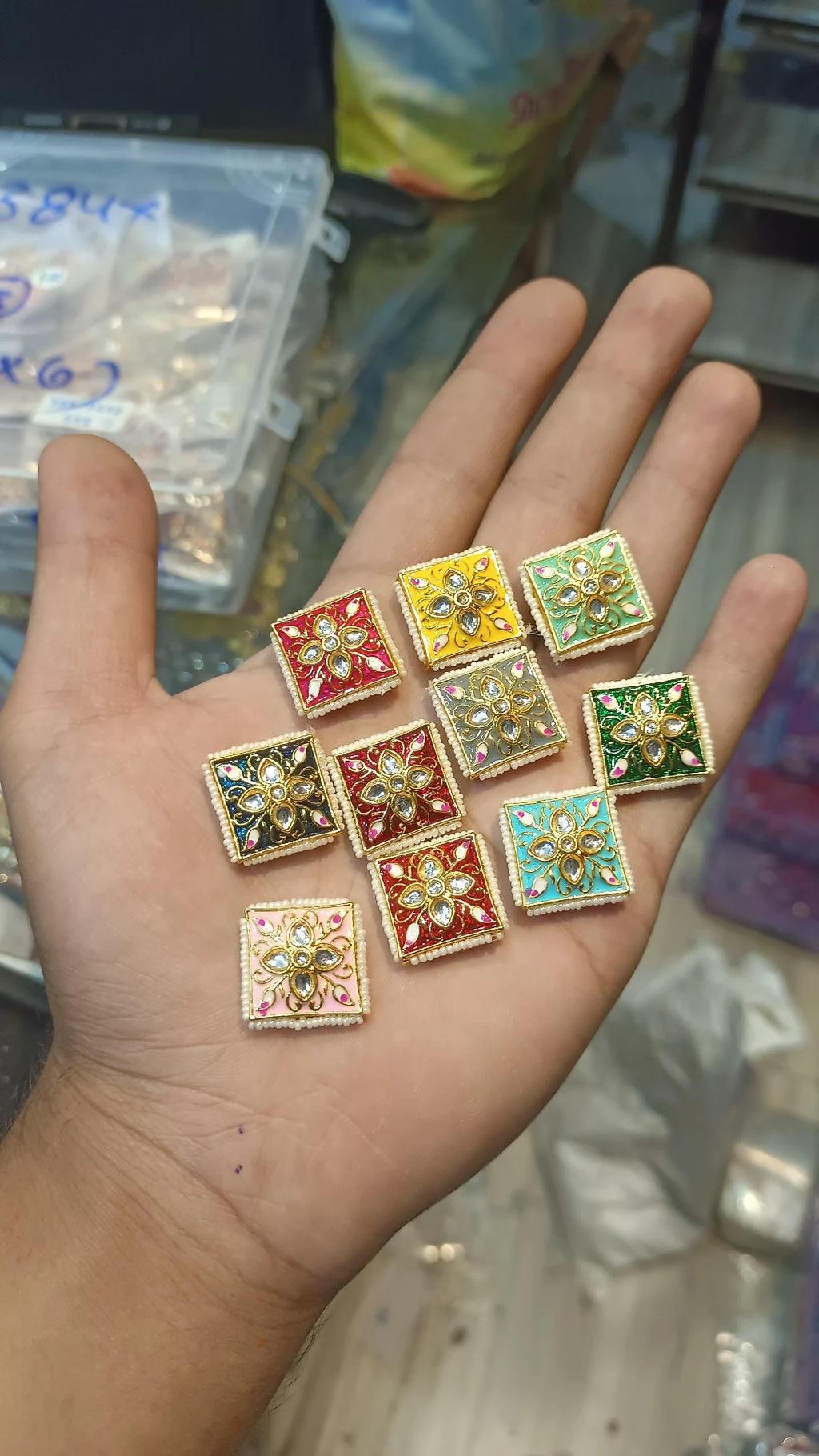 Meena kundan || 1- 6 pcs packing || anti tarnish ||