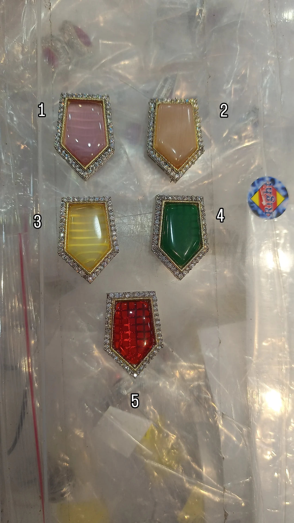 Premium monalisa brass kundan || 1 - 6 pcs packing ||