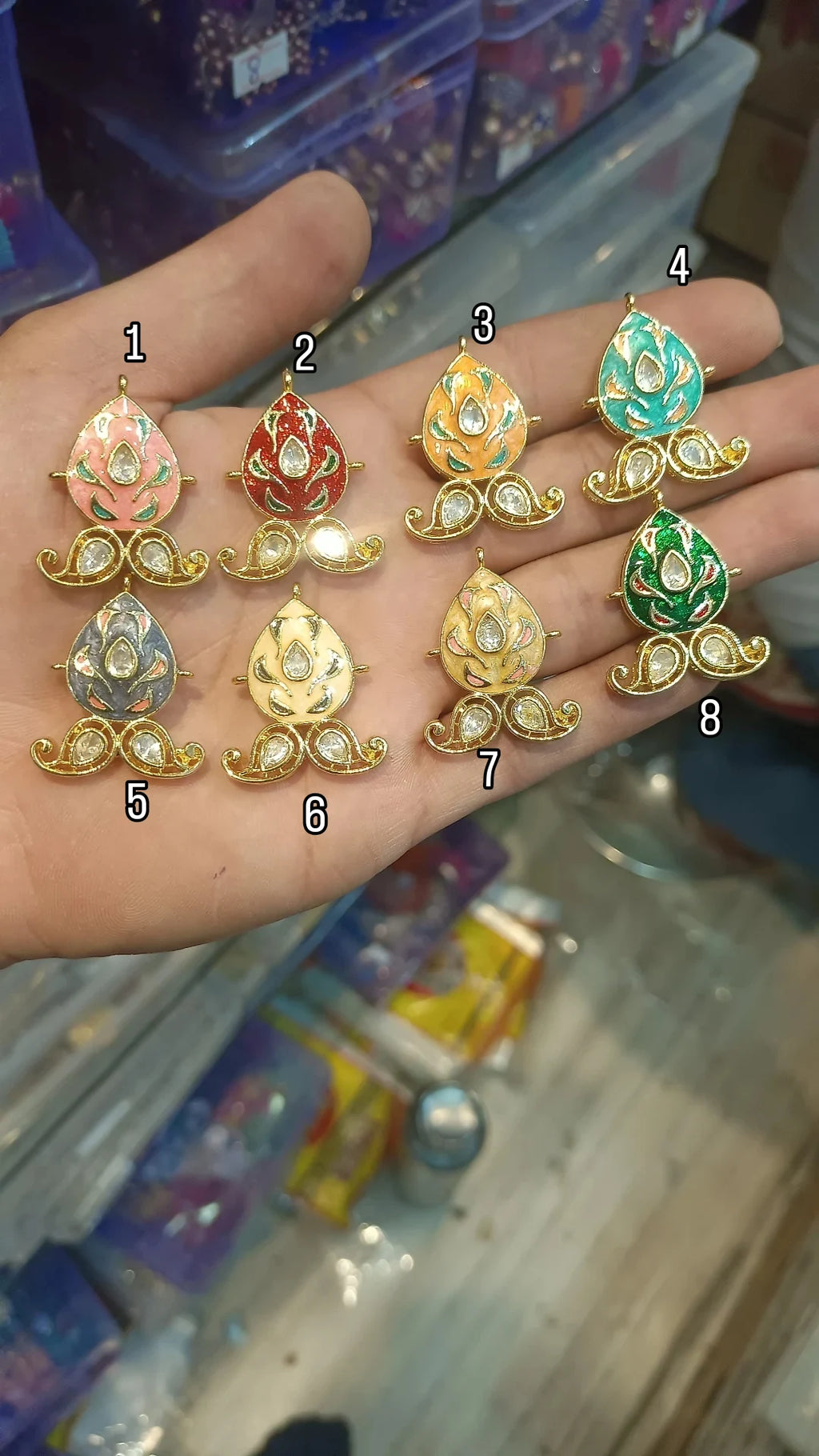 Premium polki Meena kundan || 1 pcs - 6 pcs packing ||