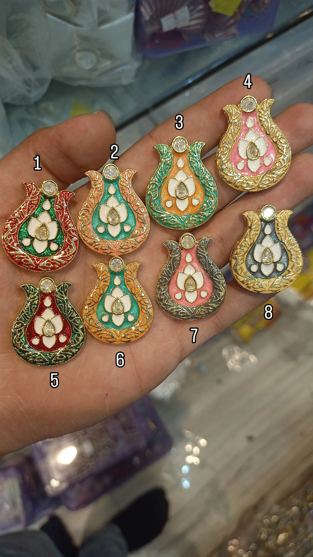 Premium polki Meena kundan || 1 pcs - 3 pcs packing ||