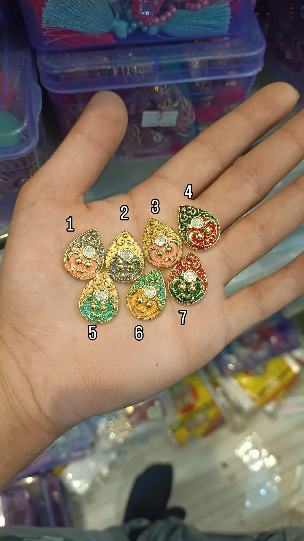 Premium Polki Meena kundan || 1 pcs - 6 pcs packing ||