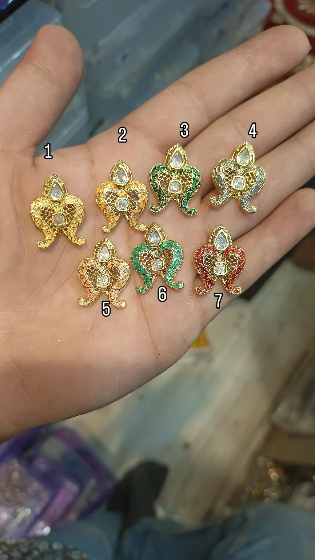 Premium polki Meena kundan || 1 pcs - 6 pcs packing ||