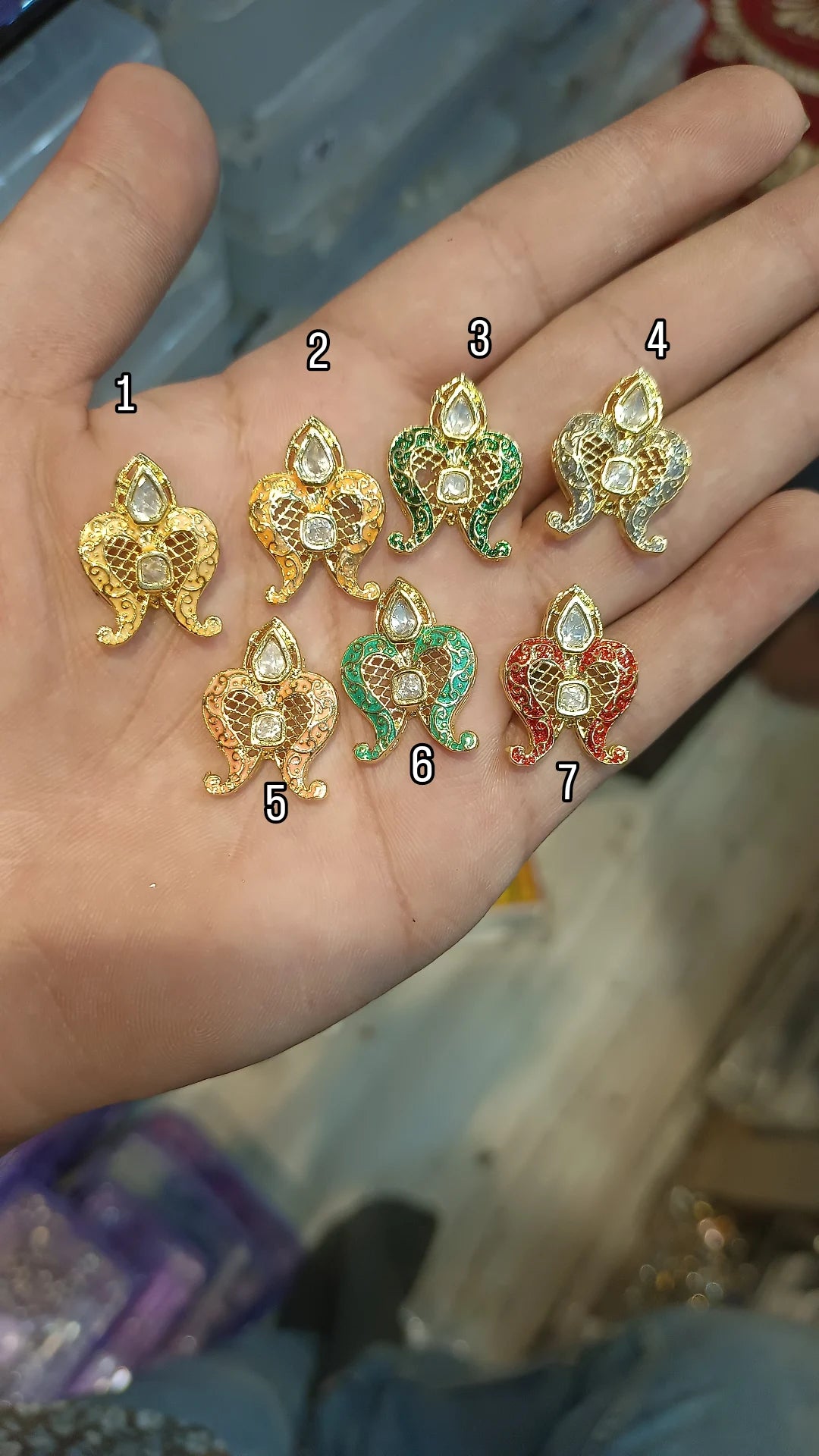 Premium polki Meena kundan || 1 pcs - 6 pcs packing ||