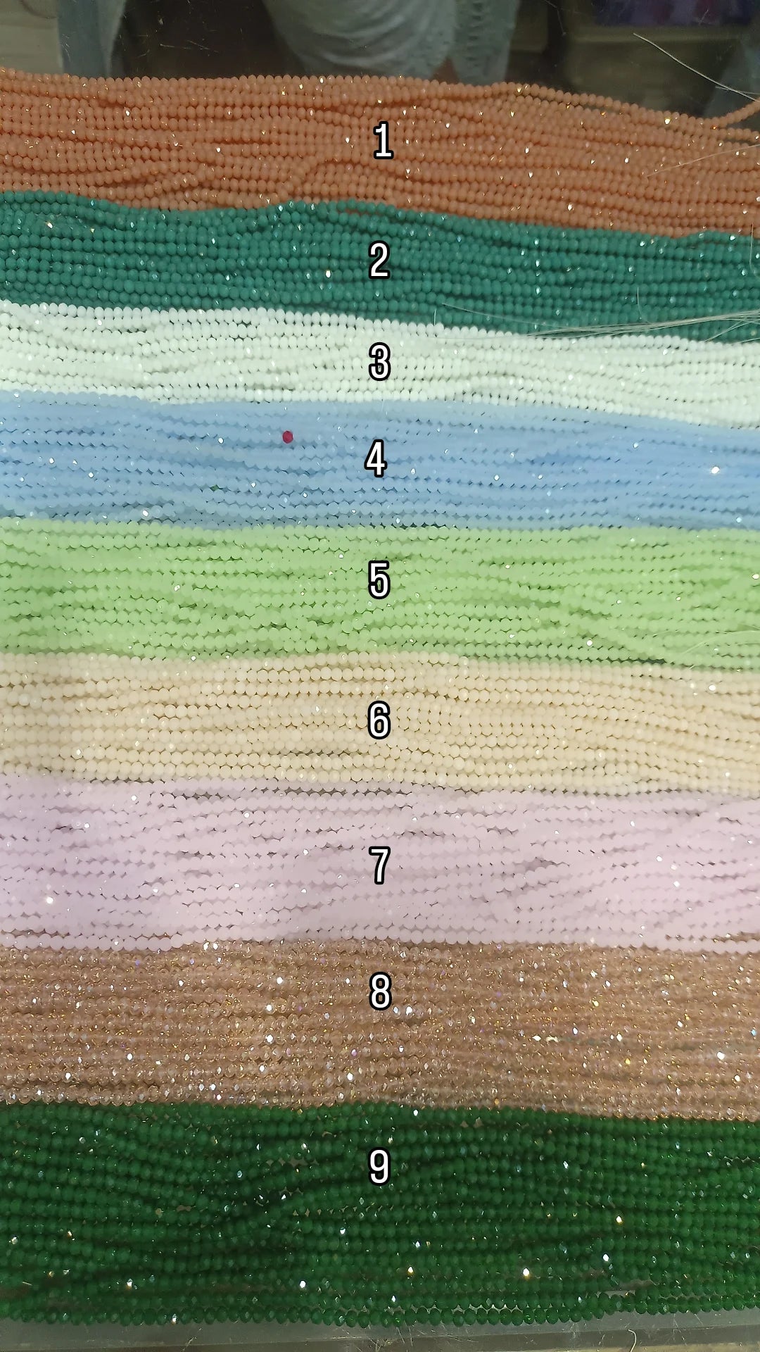 4mm glass crystal lines || 5 line - 10 line packing || 21 colour ||