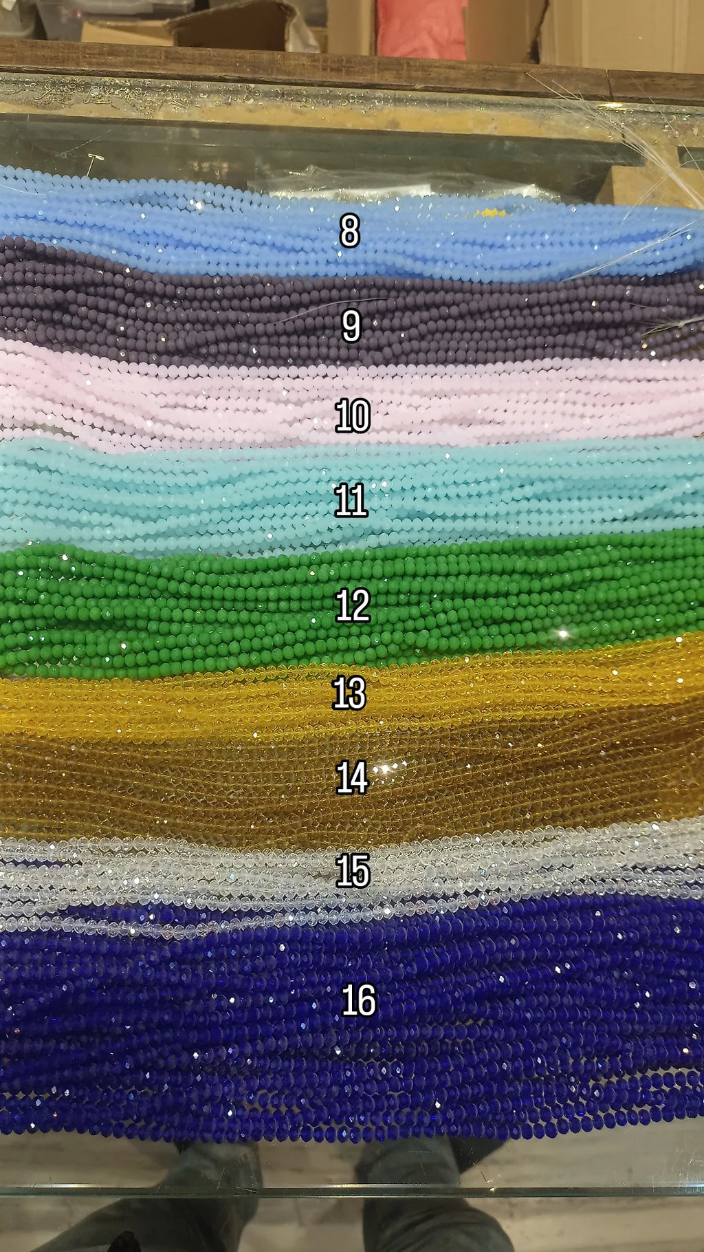 6mm glass crystal || 16 colours available ||