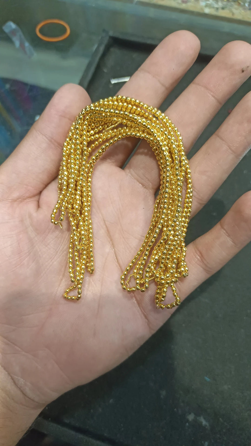 0no. Beads || Anti tarnish golden beads || 1 strand to 50 strand packing || Raw materials||