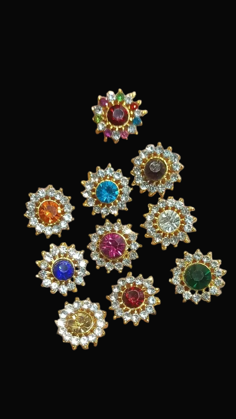 Ad kundan || 12 pcs pack || 10 colours ||