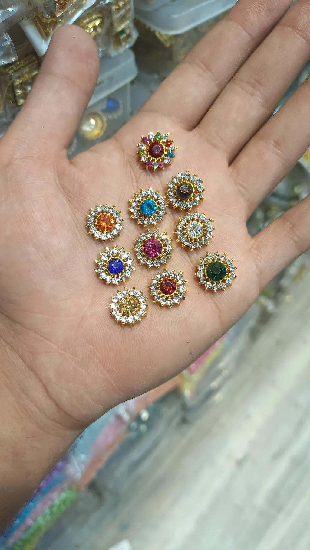 Ad kundan || 12 pcs pack || 10 colours ||