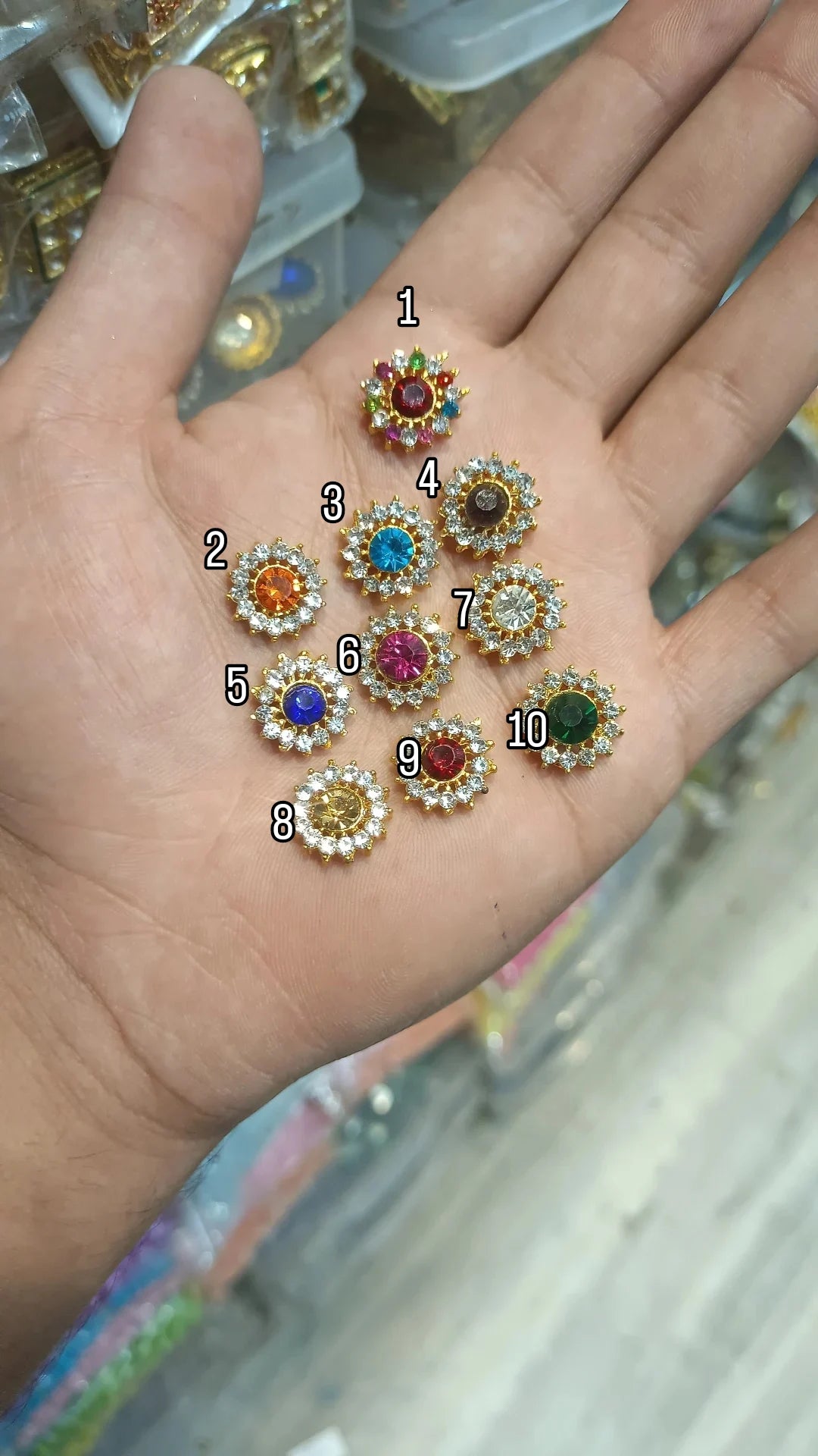 Ad kundan || 12 pcs pack || 10 colours ||