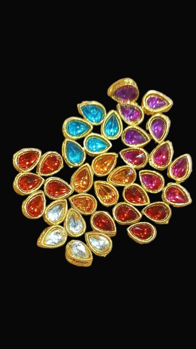 Ad kundan || 12 pcs - 50 pcs pack || 7 colours available||