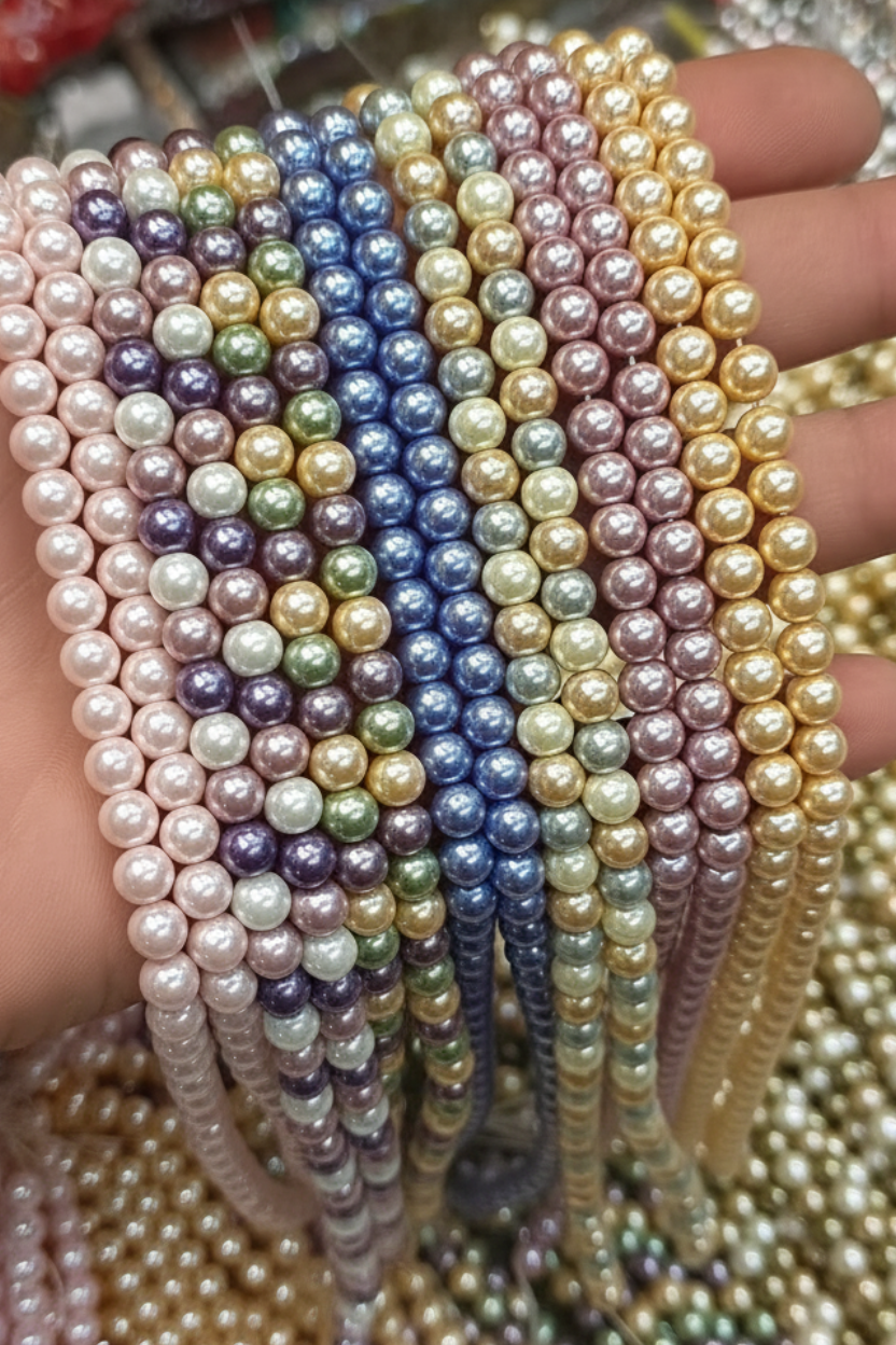6mm shell pearls || 1 line pack ||