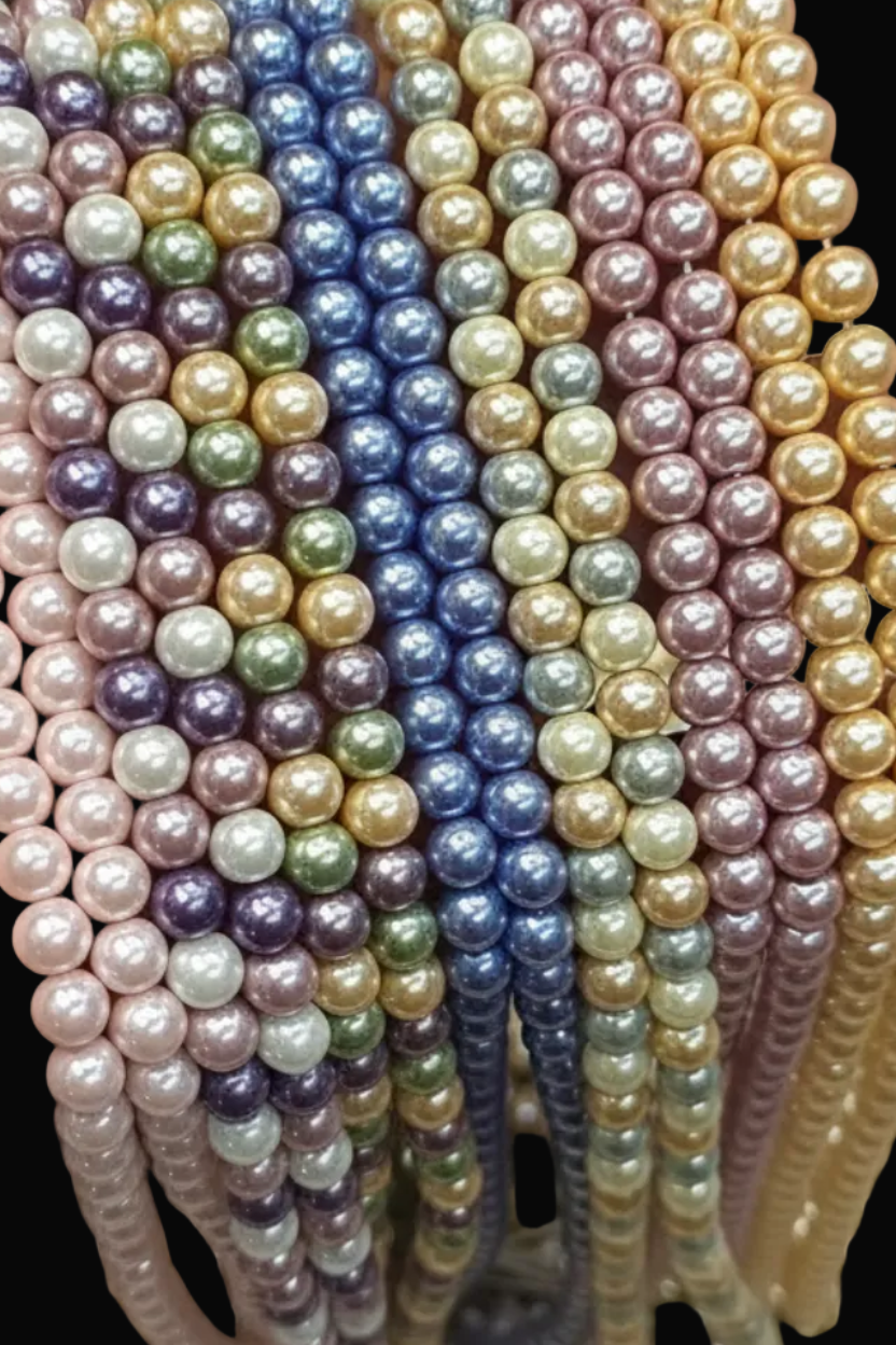 6mm shell pearls || 1 line pack ||