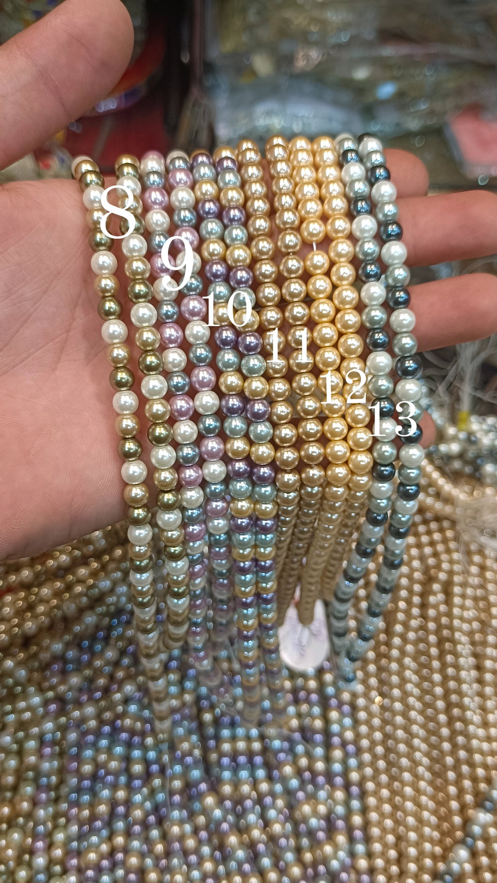 6mm shell pearls || 1 line pack ||