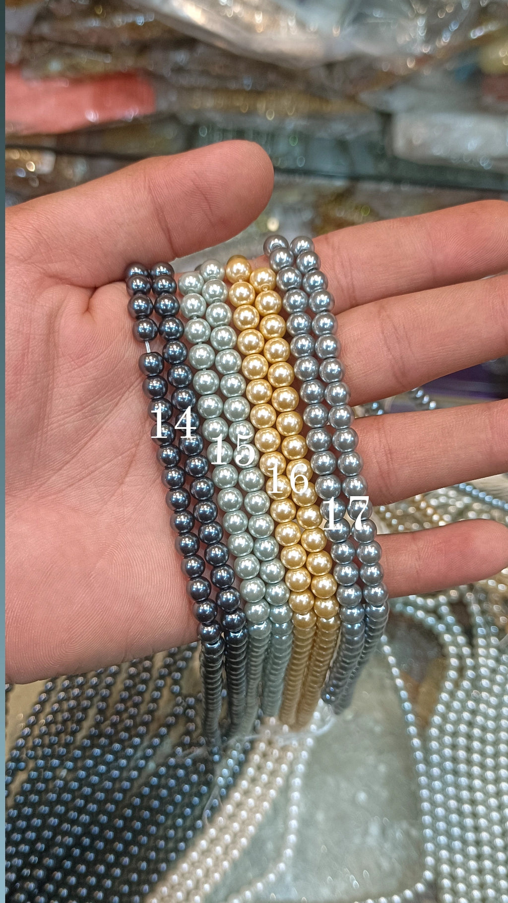 6mm shell pearls || 1 line pack ||