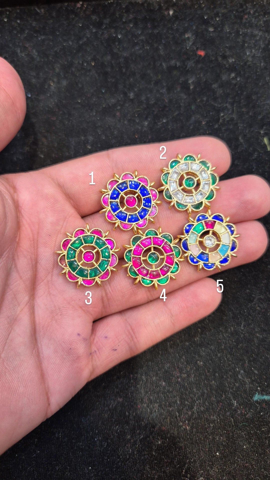 Jadau kundan || 1 piece and 6 piece back