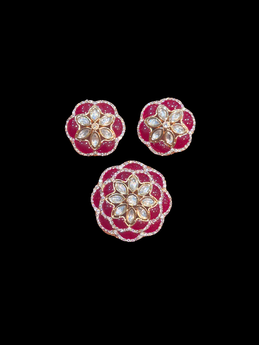 Moissanite pendant earring set || 1 set packing ||