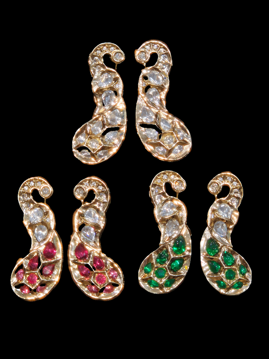 Polki peacock pendant || 1 pair pack ||