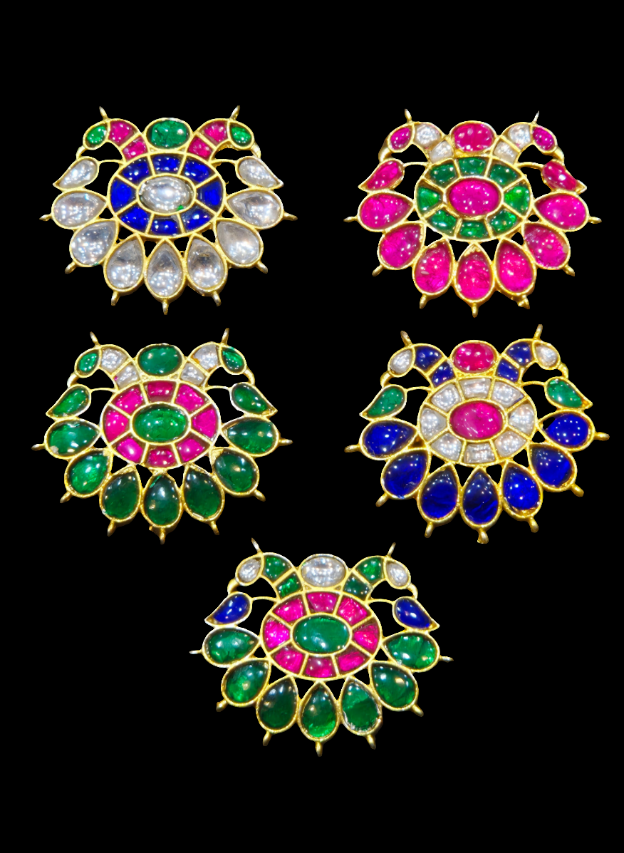 Big jadau pendant || 25 stones ||