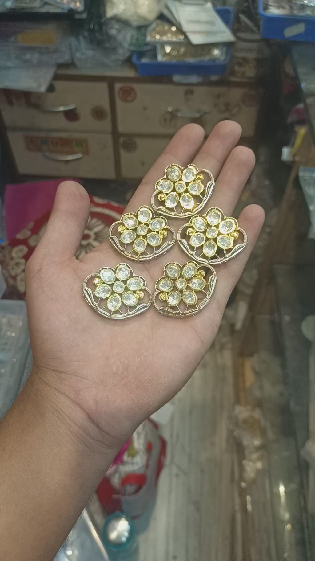 Premium polki brass kundan || 1 - 6 pcs pack ||