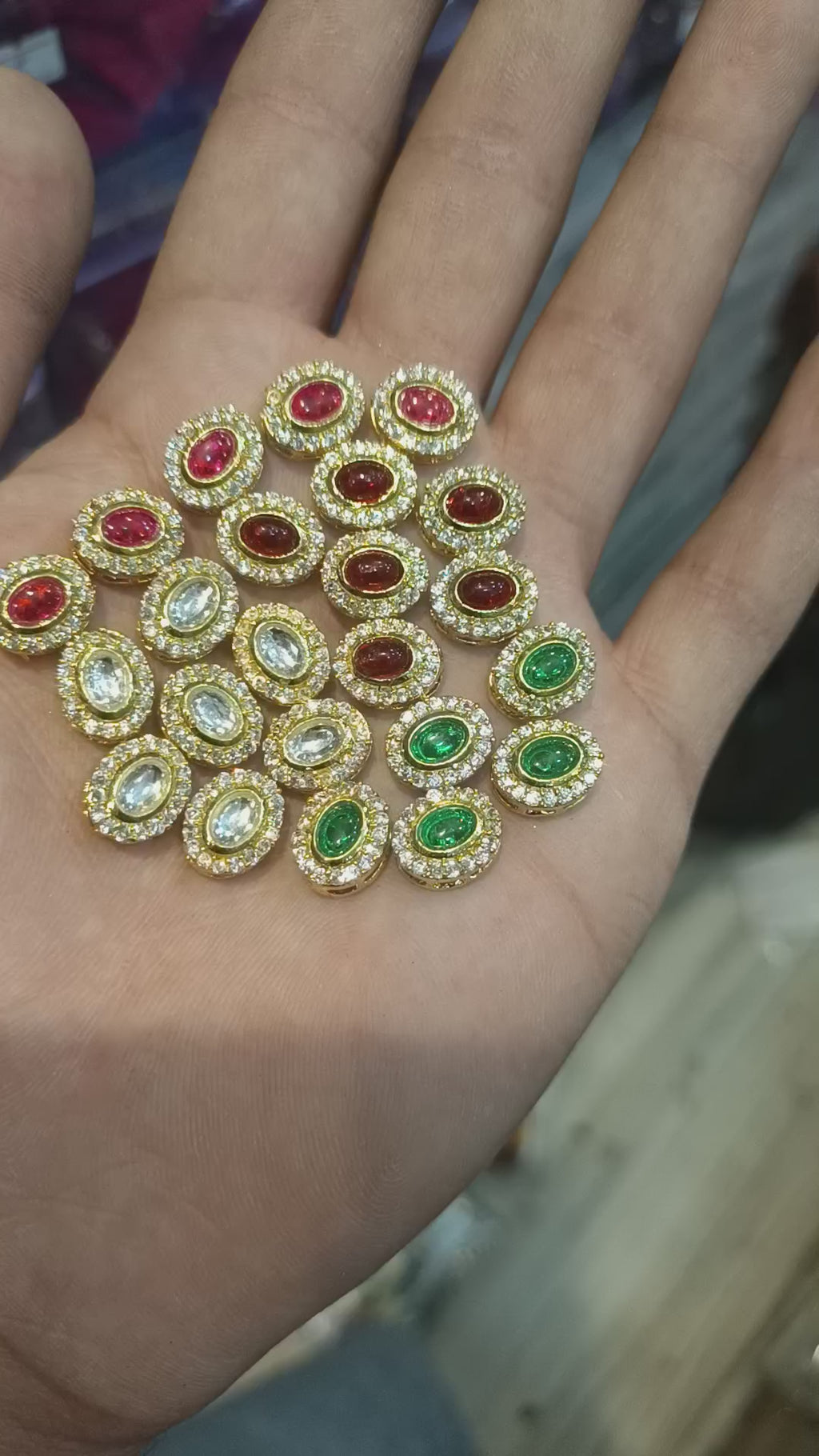 Premium oval kundan || 6 pcs - 12 pcs packing ||