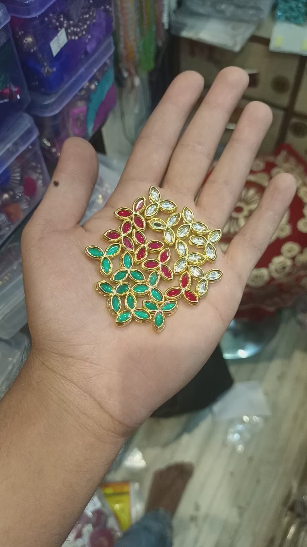 Eye kundan || 12 pcs packing || 3 colours available ||