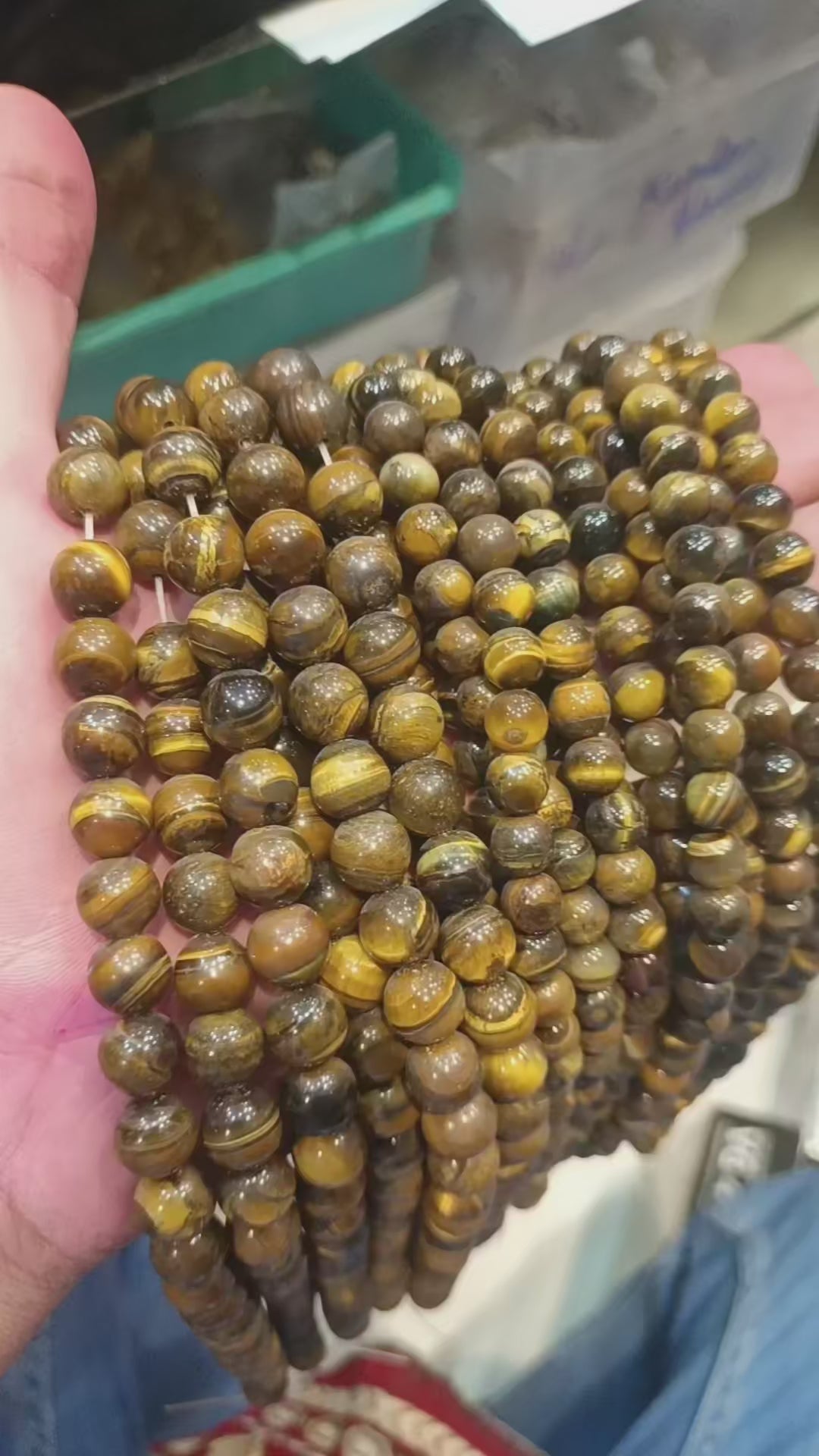 Tiger eye beads || 10mm and 8mm size || 1 pcs - 12 pcs packing || 10mm - 38 beads  || 8mm - 48 beads ||