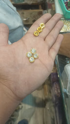 Stone kundan/ anti tarnish golden polish/
