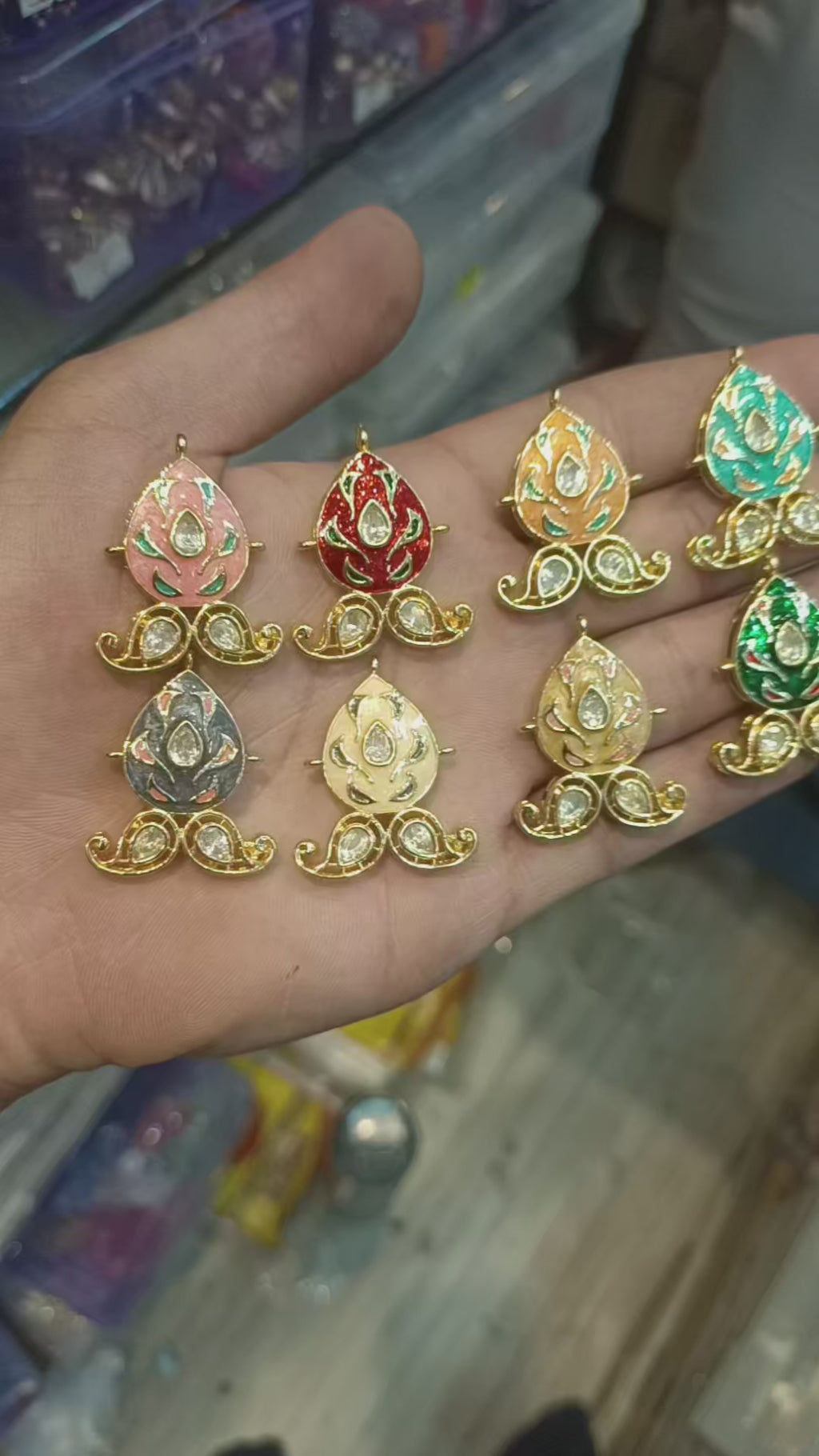 Premium polki Meena kundan || 1 pcs - 6 pcs packing ||