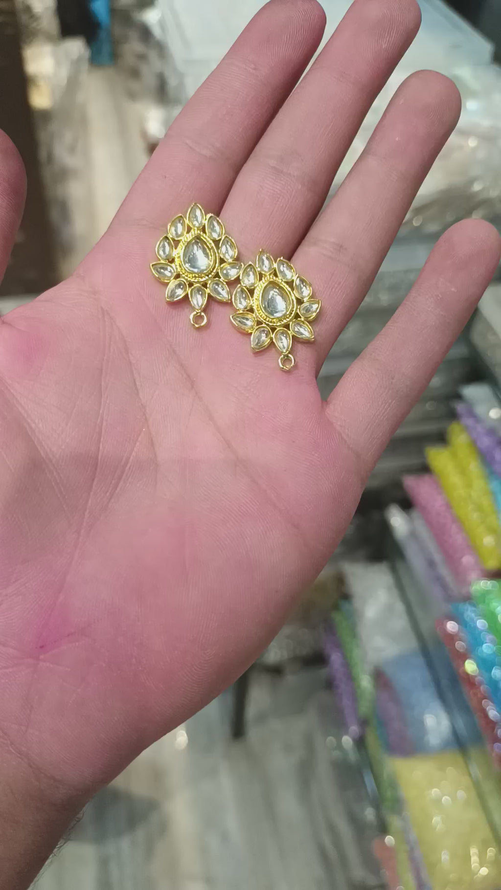 Kundan earring tops || 1 pair packing ||