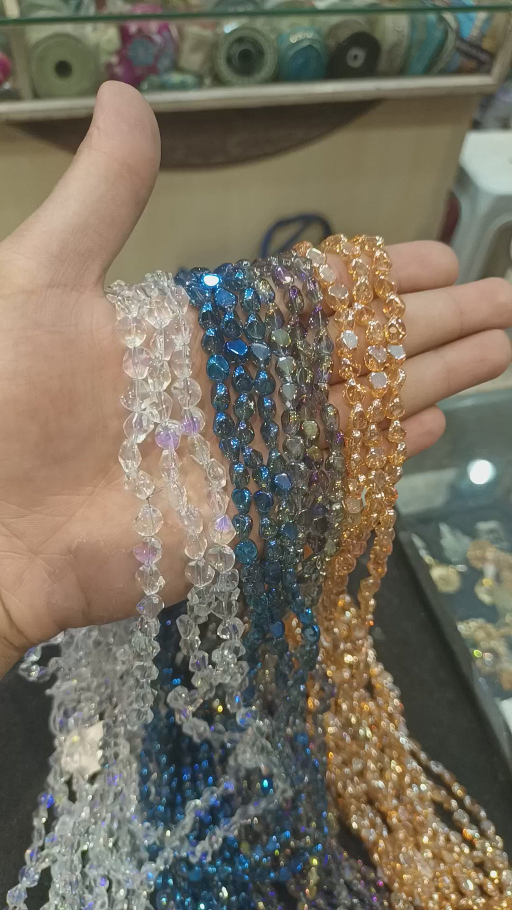 Uncut crystal beads || approx 90 beads in a mala ||